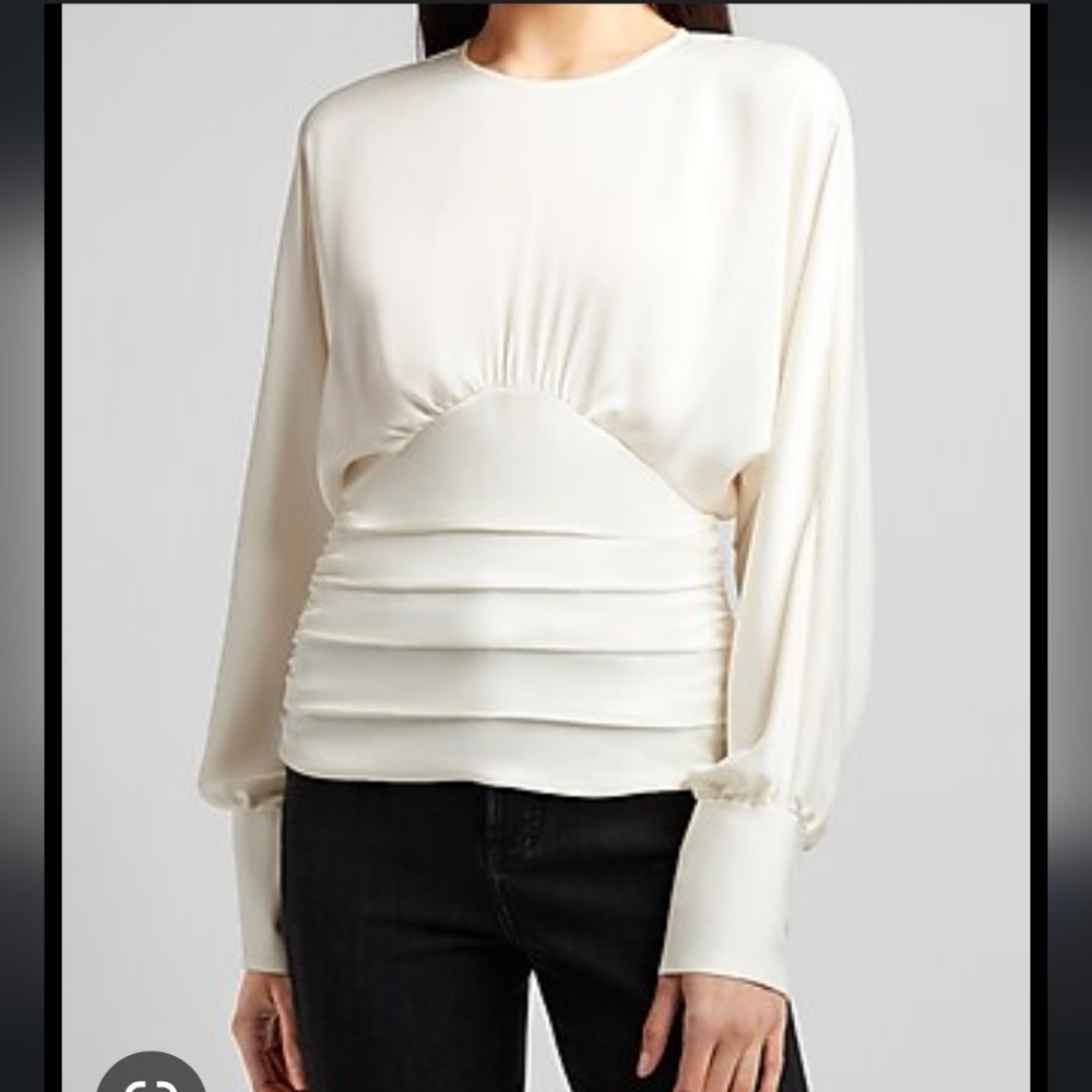 NWT Express Cinched Waist Balloom Sleeve Top Sz S